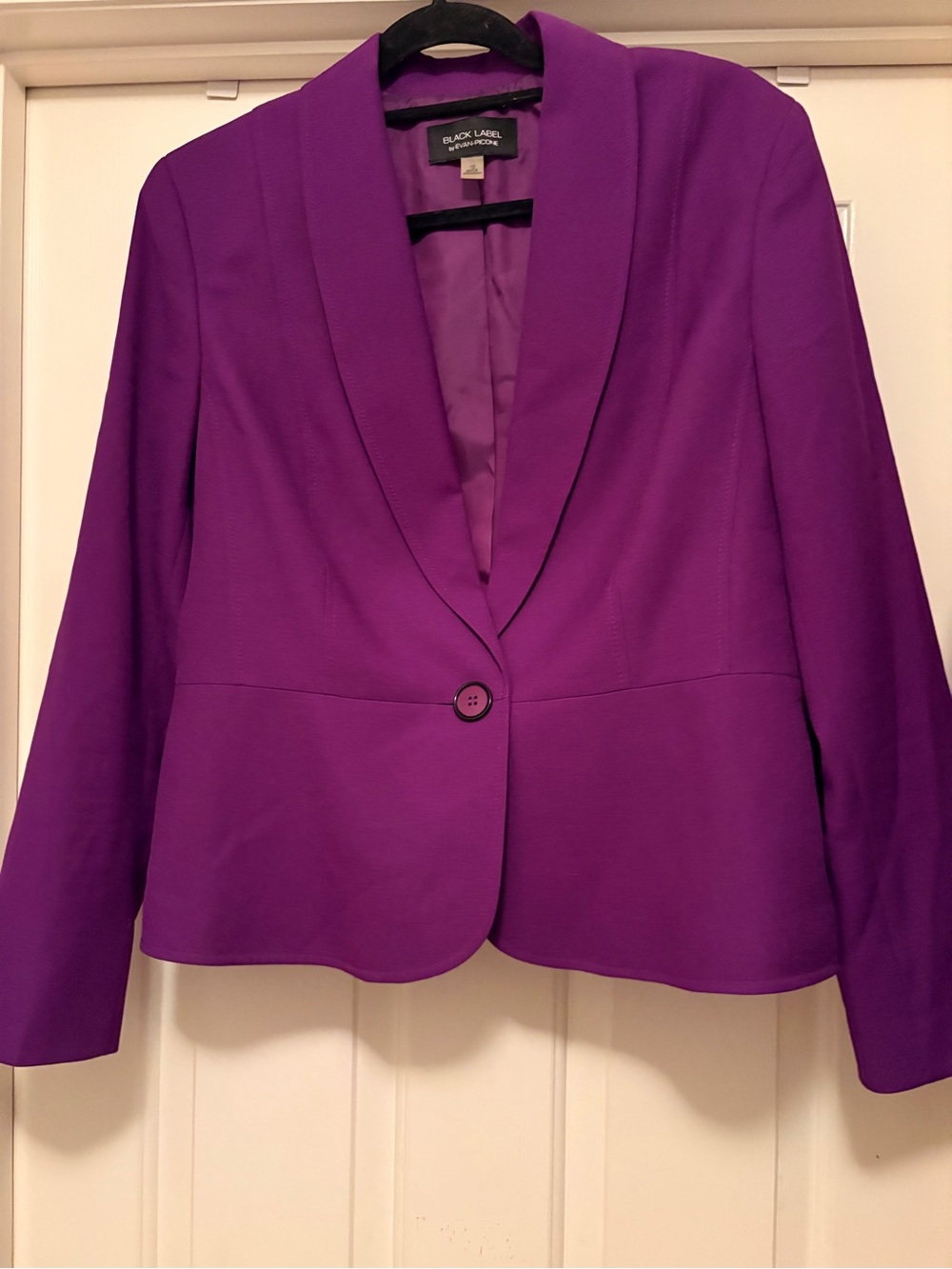 Black Label Purple Single-Button Shawl Collar Blazer